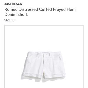 Just Black White Denim Shorts